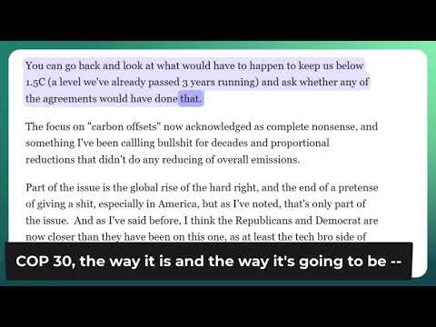 Sharon notes COP 30's exposure of failures -- eddie evans