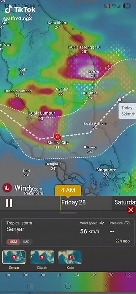 Senyar Tropical Storm Updates for Malaysia