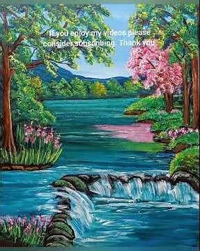 Babbling Brook Acrylic Landscape Painting Time-lapsed