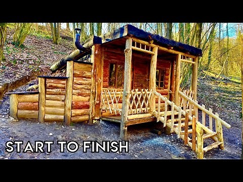 Building a Log Cabin from Start to Finish - all stages of construction with Luxon Bushcraft
