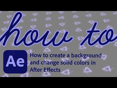 How to create a background and change solid colors in After Effects