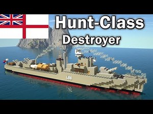 🚢 Minecraft Tutorial: How to Make a Destroyer (Hunt-Class) [Royal Navy]