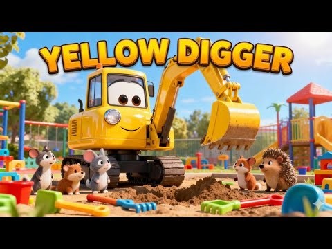 The Excavator Song! 🚜 Dexter the Yellow Digger Construction Cartoon