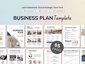 Business Plan Template Printable | Small Business Planner | Editable Start up Workbook | Side Hustle Planner | Canva Template - Etsy UK