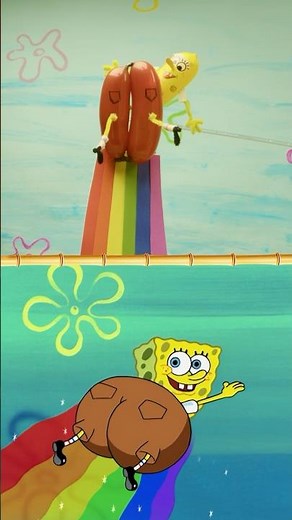 the "he's flying" song IRL 🌈 | SpongeBob #shorts