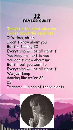 Taylor Swift - 22 (Lyrics) #shorts
