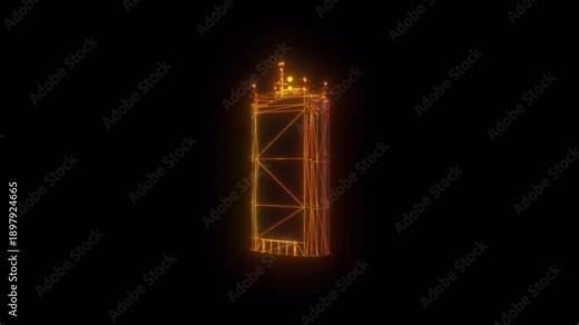 Glowing Nixie Tube Displaying Number One in Dark Environment.