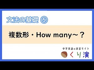【中学】英文法05 『複数形・How many～？』