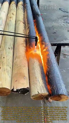 DIY Wood Burning Technique: Torching Logs for a Rustic, Long-Lasting Finish