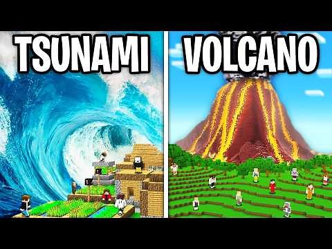 100 Players Simulate Natural Disasters In Minecraft
