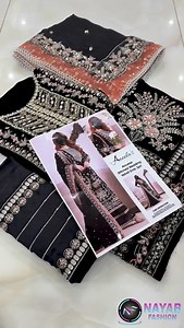 Book your order now: 𝟗𝟑𝟑𝟔𝟏𝟖𝟏𝟎𝟐𝟖𝟔 Dress Code: Nf hoor black velvet Fabric: full net ( L 47” x W 32” ) Dupatta: chiffon Trouser : Emb silk Detailing: thread , zari & seq embwork heavy addwork on it.. www.nayabfashion.com.pk Shipping worldwide 🌍 Stitching facility available! Call/text for more info or orders: 923100122349 | 923149527139 | Nayabfashion