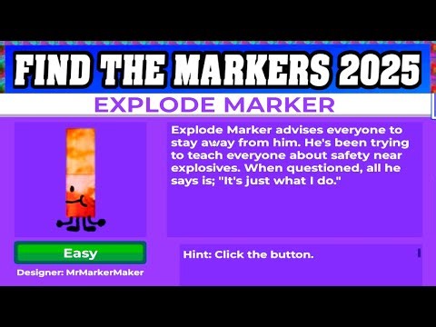 How To Find EXPLODE MARKER in ROBLOX FIND THE MARKERS🖌️ [UPDATE 2025] [walkthrough]