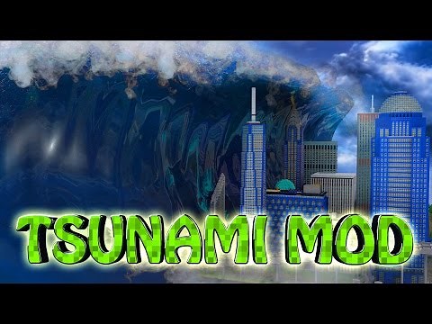 Minecraft | TSUNAMI DISASTER MOD Showcase! (Tsunami Destroys City, Zombies, Disasters, Tsunami)