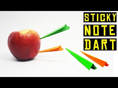 EASY Origami: How to Make a Sticky Note Dart - Yakomoga Origami tutorial