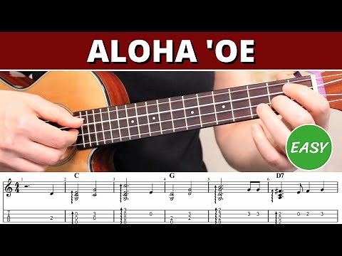 Aloha 'Oe - EASY Beginner Chord Melody (Fingerstyle) - Ukulele Tutorial & Play Along