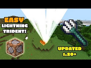 Minecraft Bedrock Lightning Trident | Bedrock Command Block Tutorial (Updated 1.19+)