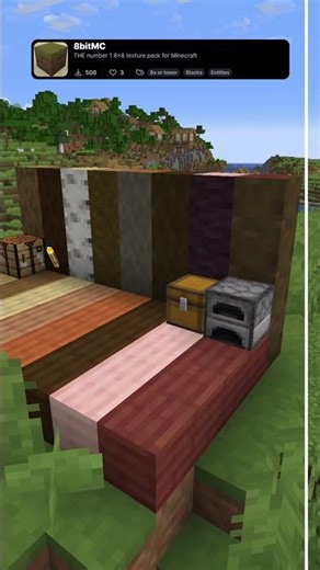 8bitMC: Best 8x8 Minecraft Texture Pack #minecraft #texturepack #shorts #mc