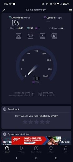 kinetic by Windstream home Internet speed test