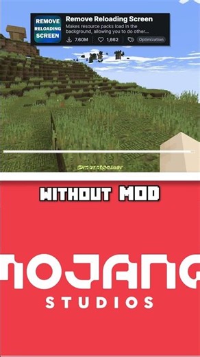 Minecraft: Removed Reloading Screen vs Without Mod #shorts