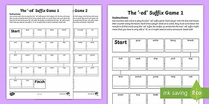 Suffix '-ed' Board Game Board Game