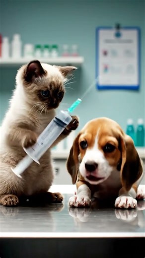 【Parallel World】もしも犬や猫が注射をしたら…？ #ai #cat #pets #funny #dog