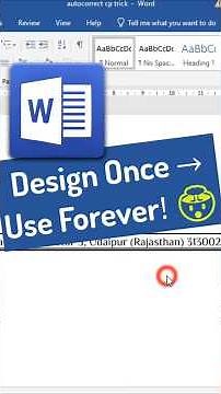 ✨ MS Word AutoCorrect Trick for Headers! Design Once, Use Forever! 🤫
