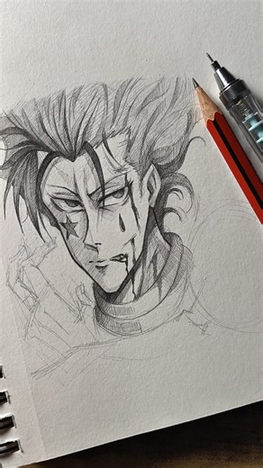 Drawing Hisoka step by step ✍️#animetutorial