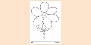 Printable Simple Flower Colouring Page