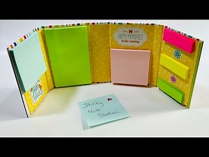 ULTIMATE STICKY NOTE HOLDER! four foldable panels! MAGNETIC CLOSURE!