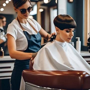 Women Short Bob Blunt haircut with Bangs/Fringe - Compilation 15