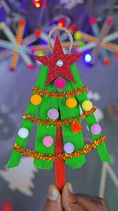 977K views · 3.9K reactions | Easy Xmas tree crafts using ice-cream stick | Creative Art & Craft Ideas | Facebook