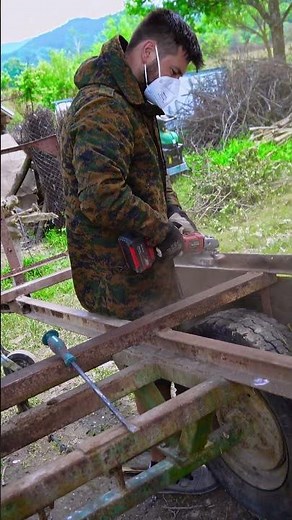 Grinding Rust Off Old Trailer for Safety