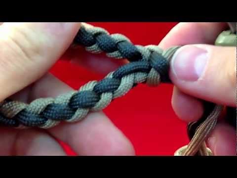 Paracordist How to Make a Four Strand Round Braid Loop - w/ 4 strands out