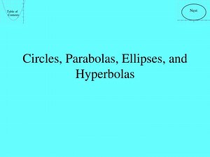 Circles, Parabolas, Ellipses, and Hyperbolas - SlideServe