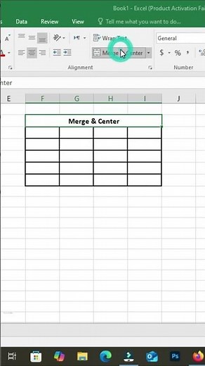 How to Use Merge & Center in Excel 🔥 #Shorts