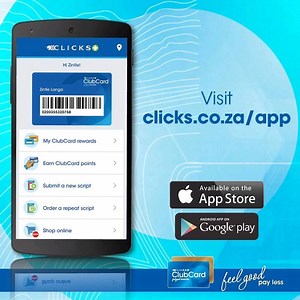 Did you know our app has a virtual ClubCard?! Simply scan your virtual ClubCard at till points to earn points and spend your cashback! Don’t have our app? Download it, register and you'll automatically stand a chance to WIN your share of R150 000! 21 winners will be announced EVERY week! Keep your eyes peeled to see if you are one of them! - Ts&Cs > https://bit.ly/2SzVNmb - Download for iPhone > https://apple.co/2PyDwox - Download for Android > https://bit.ly/2OsZM6A | Clicks