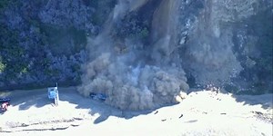 Watch: Aerial video shows Southern California cliff collapsing onto beach
