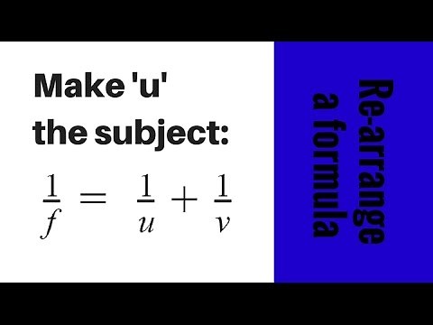 How to rearrange an algebra formula to change the subject