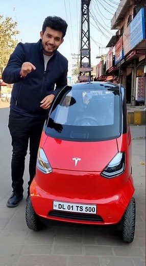 Delhi Shocked! Tesla’s Smallest Car Gives Full Tariff Relief 😱⚡ #TeslaIndia #Delhi #FutureCar #Car
