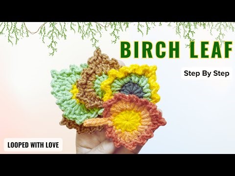 Crochet Birch Leaf 🍃 | Easy Fall Leaf Tutorial for Beginners
