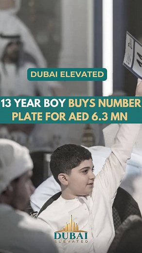 13 year old boy buys the number plate DD 24 for AED 6.3 Million!! 🤯🤯 Would you buy a number plate costlier than the car? #Dubai #dxb #DubaiLife | Dubai - Elevated