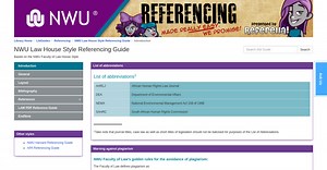 LibGuides: NWU Law House Style Referencing Guide: Layout