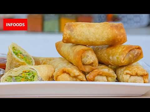 Spring Rolls Recipe Full Step by Step Tutorial | How to Make Spring Rolls | Infoods