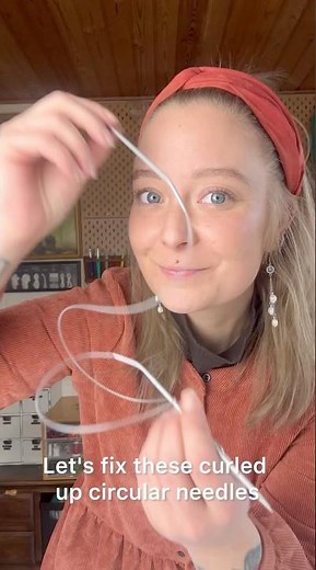 EASY Way to Fix Curled up Circular Knitting Needles! 🧶