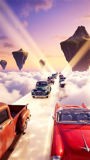 Several old classic cars from different eras—rusty vintage trucks