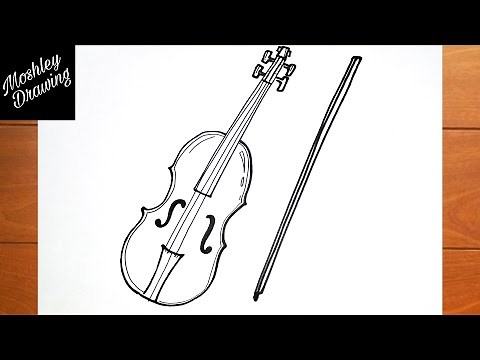 How to Draw a Violin - Musical Instruments Drawing