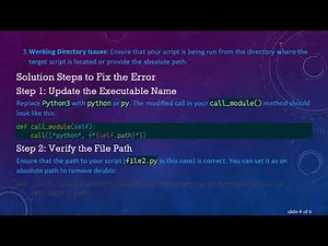 How to Fix the FileNotFoundError in Pythons subprocess Module