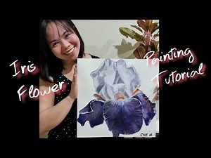 Blue Iris Flower Painting Tutorial Using Acrylics