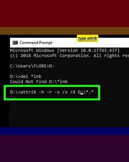 How to Remove Shortcut Virus using Command Line
