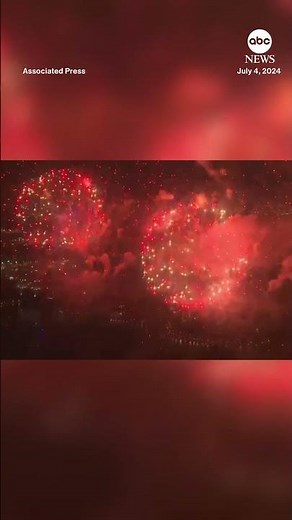 July 4th fireworks light up skies over New York City